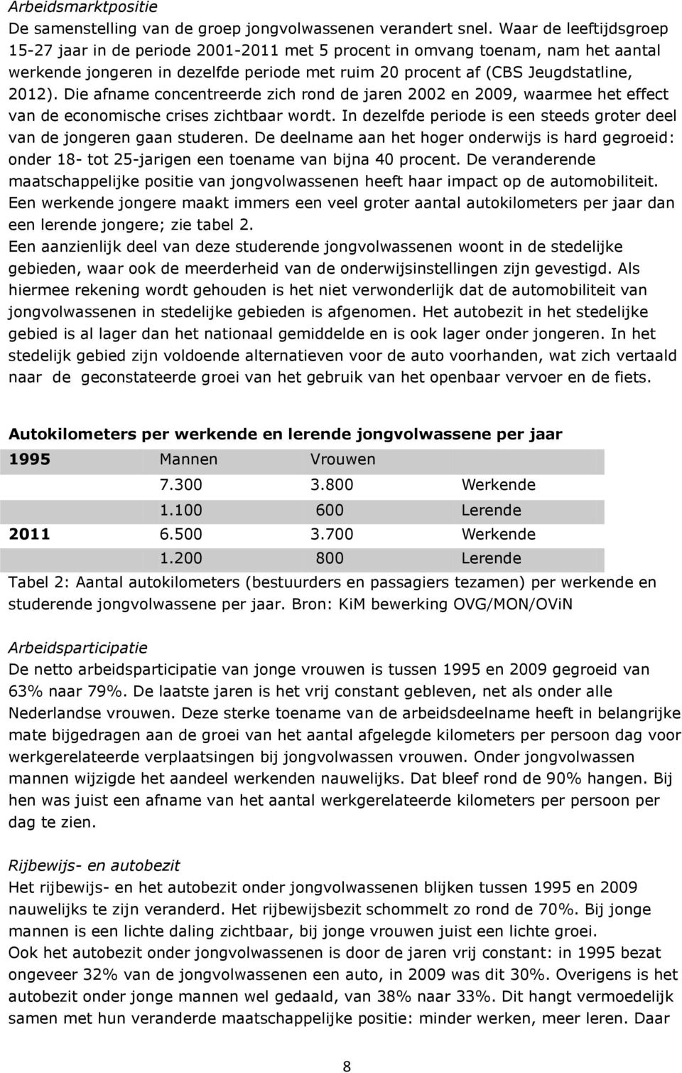 Die afname concentreerde zich rond de jaren 2002 en 2009, waarmee het effect van de economische crises zichtbaar wordt. In dezelfde periode is een steeds groter deel van de jongeren gaan studeren.