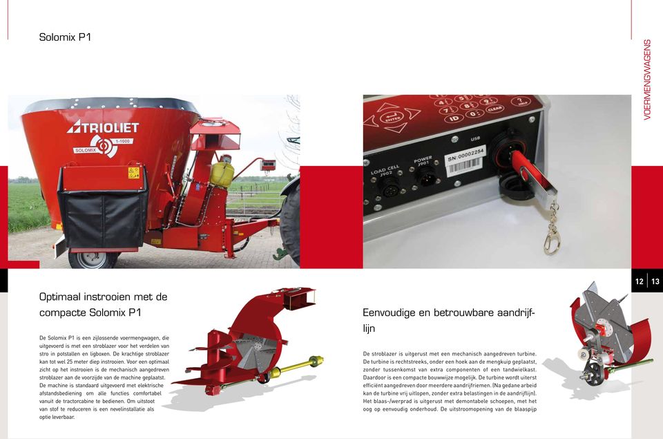 De machine is standaard uitgevoerd met elektrische afstandsbediening om alle functies comfortabel vanuit de tractorcabine te bedienen.