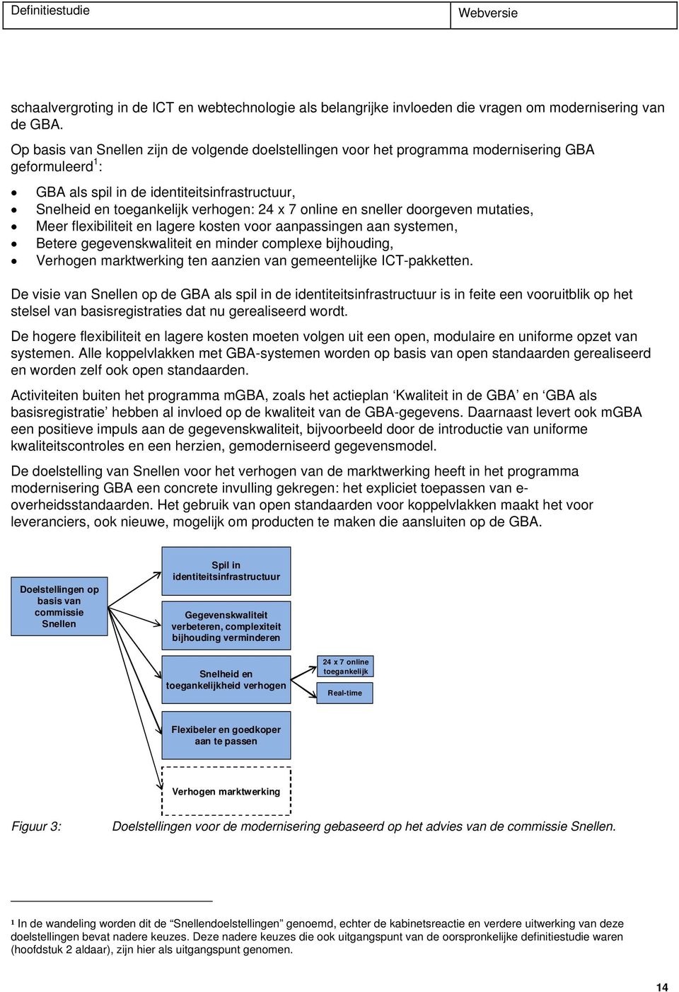 online en sneller doorgeven mutaties, Meer flexibiliteit en lagere kosten voor aanpassingen aan systemen, Betere gegevenskwaliteit en minder complexe bijhouding, Verhogen marktwerking ten aanzien van