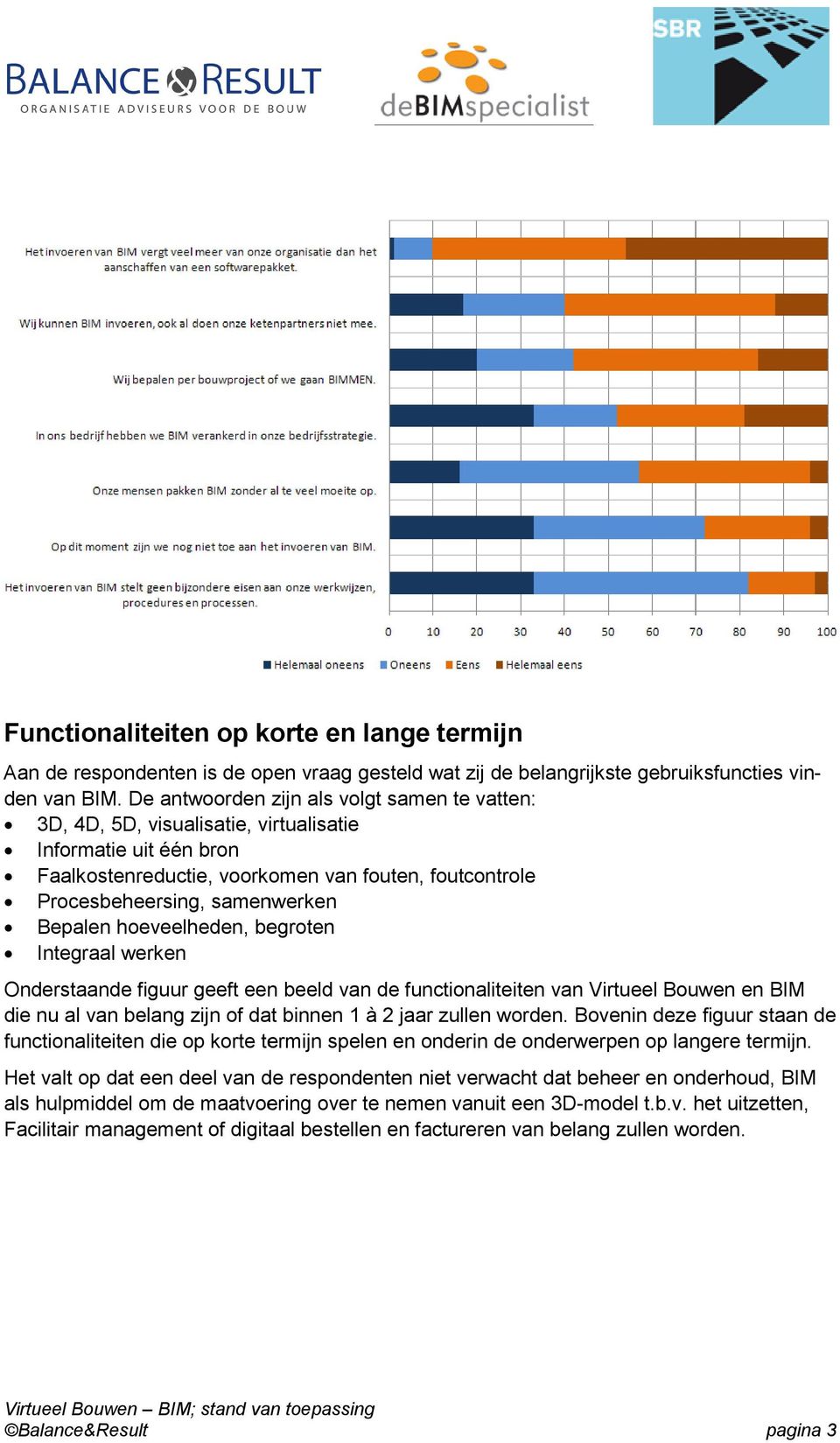 Bepalen hoeveelheden, begroten Integraal werken Onderstaande figuur geeft een beeld van de functionaliteiten van Virtueel Bouwen en BIM die nu al van belang zijn of dat binnen 1 à 2 jaar zullen