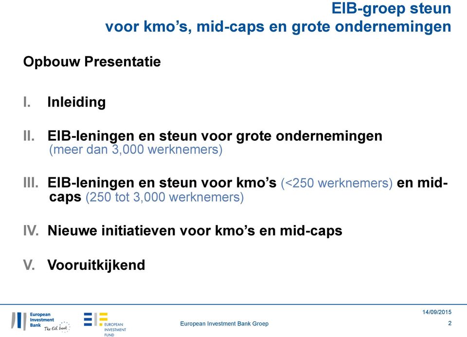 EIB-leningen en steun voor grote ondernemingen (meer dan 3,000 werknemers) III.