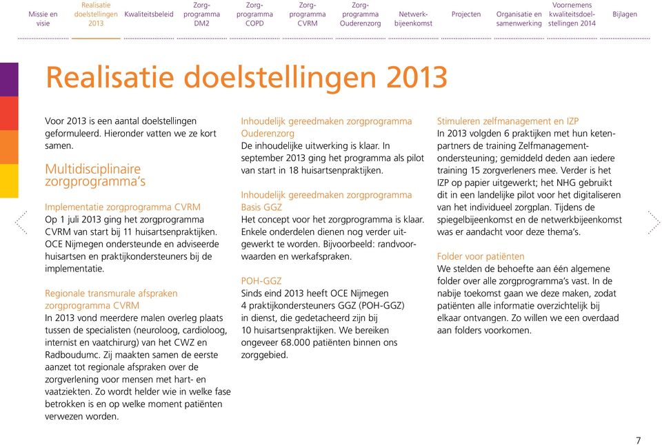 OCE Nijmegen ondersteunde en adviseerde huisartsen en praktijkondersteuners bij de implementatie.