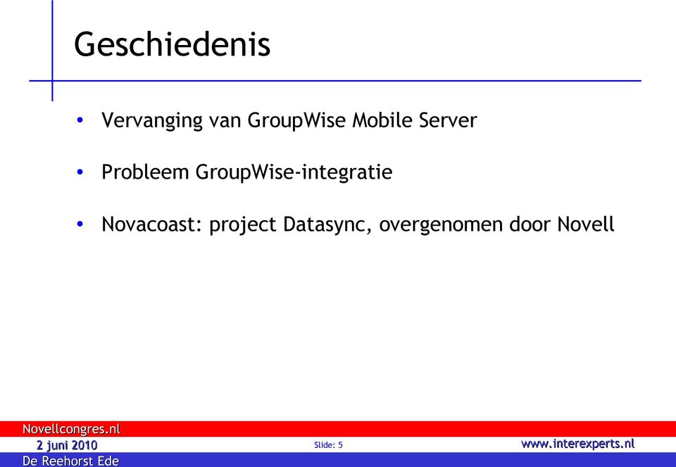 GroupWise-integratie Novacoast: