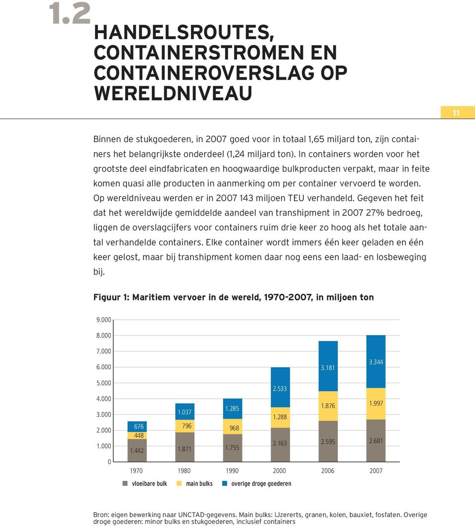 In containers worden voor het grootste deel eindfabricaten en hoogwaardige bulkproducten verpakt, maar in feite komen quasi alle producten in aanmerking om per container vervoerd te worden.