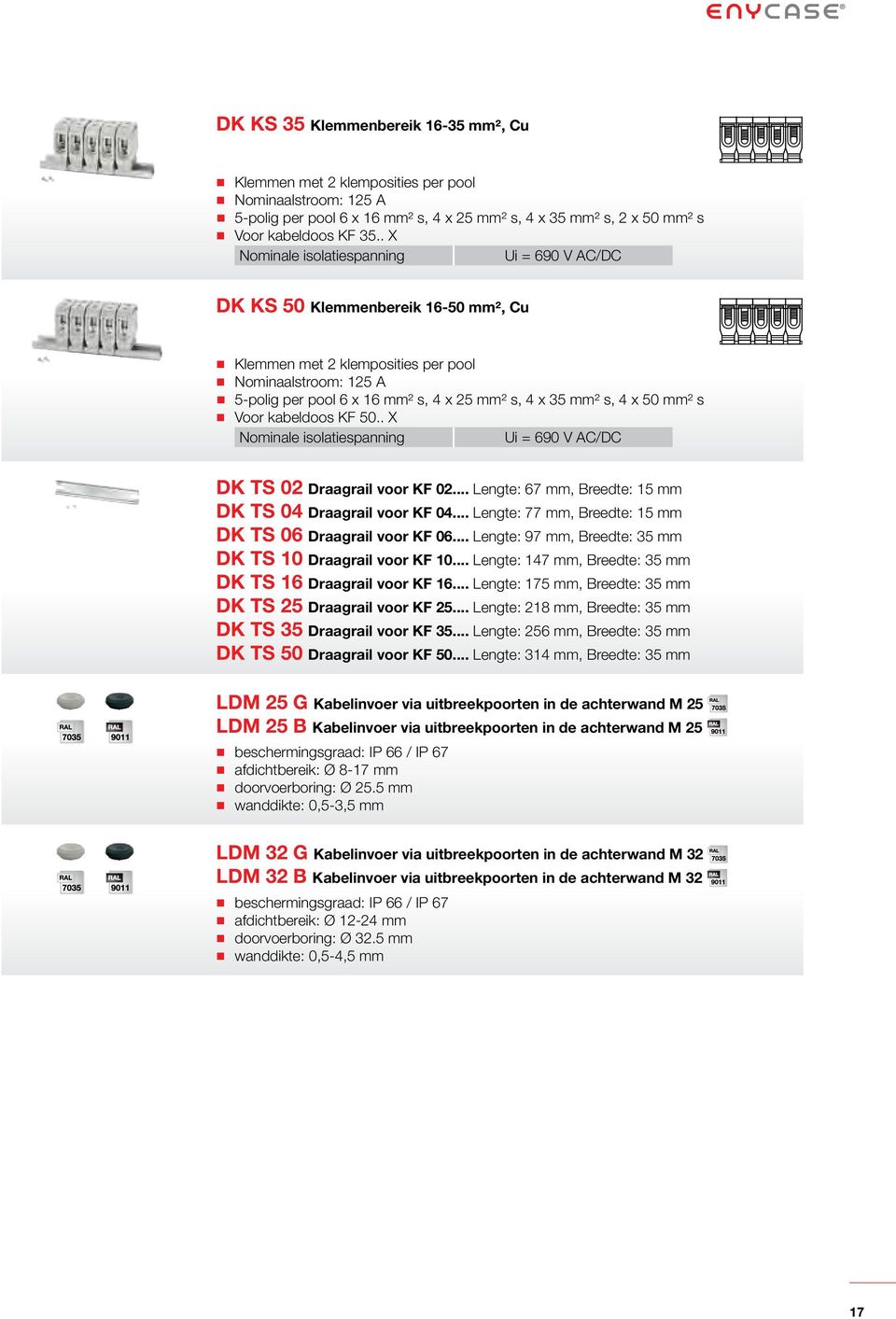 .. Lengte: 67 mm, Breedte: 15 mm DK TS 04 Draagrail voor KF 04... Lengte: 77 mm, Breedte: 15 mm DK TS 06 Draagrail voor KF 06... Lengte: 97 mm, Breedte: 35 mm DK TS 10 Draagrail voor KF 10.