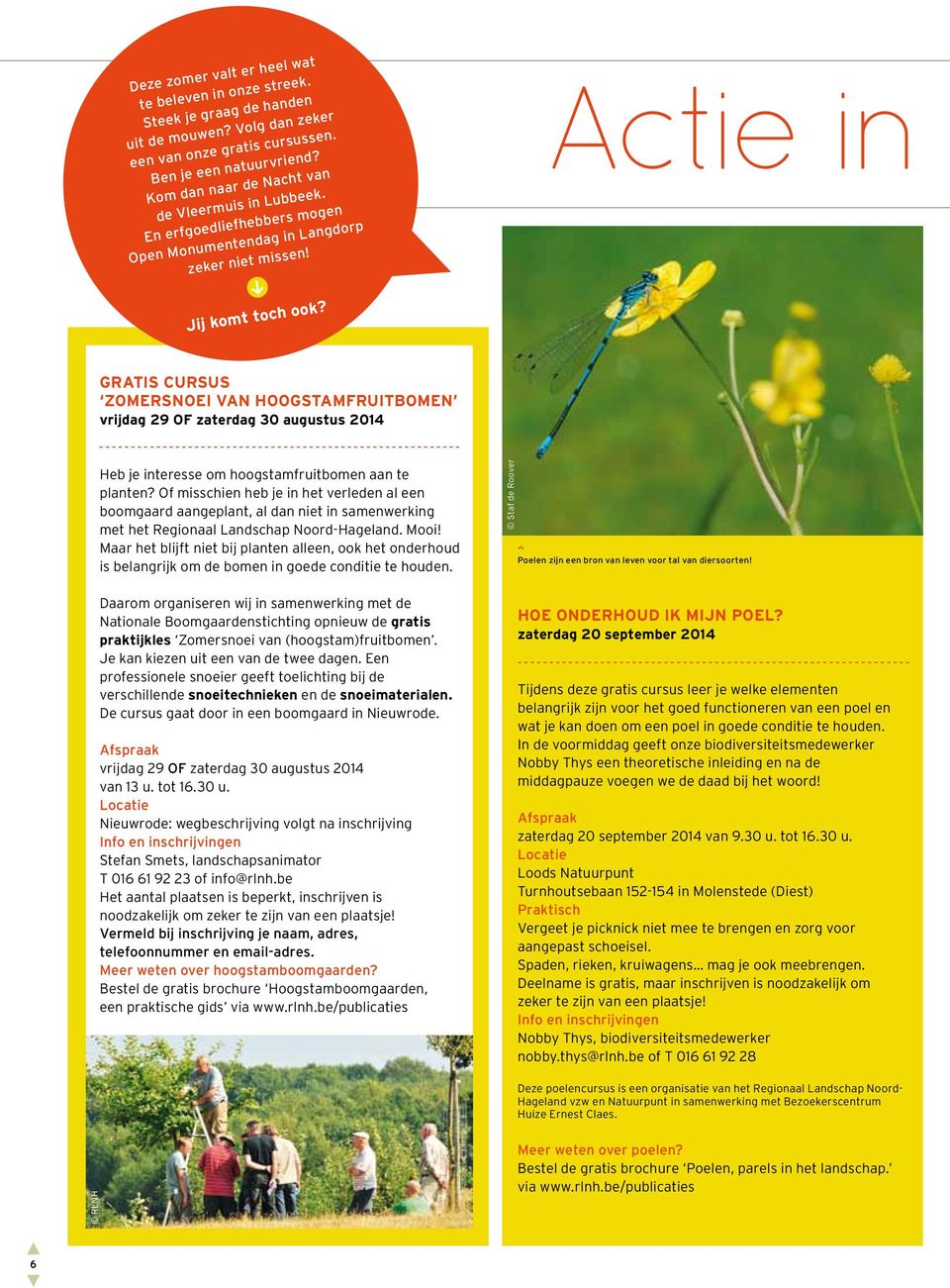 Gatis cusus zomesnoei van hoogstamfuitbomen vijdag 29 OF zatedag 30 augustus 2014 Heb je inteesse om hoogstamfuitbomen aan te planten?