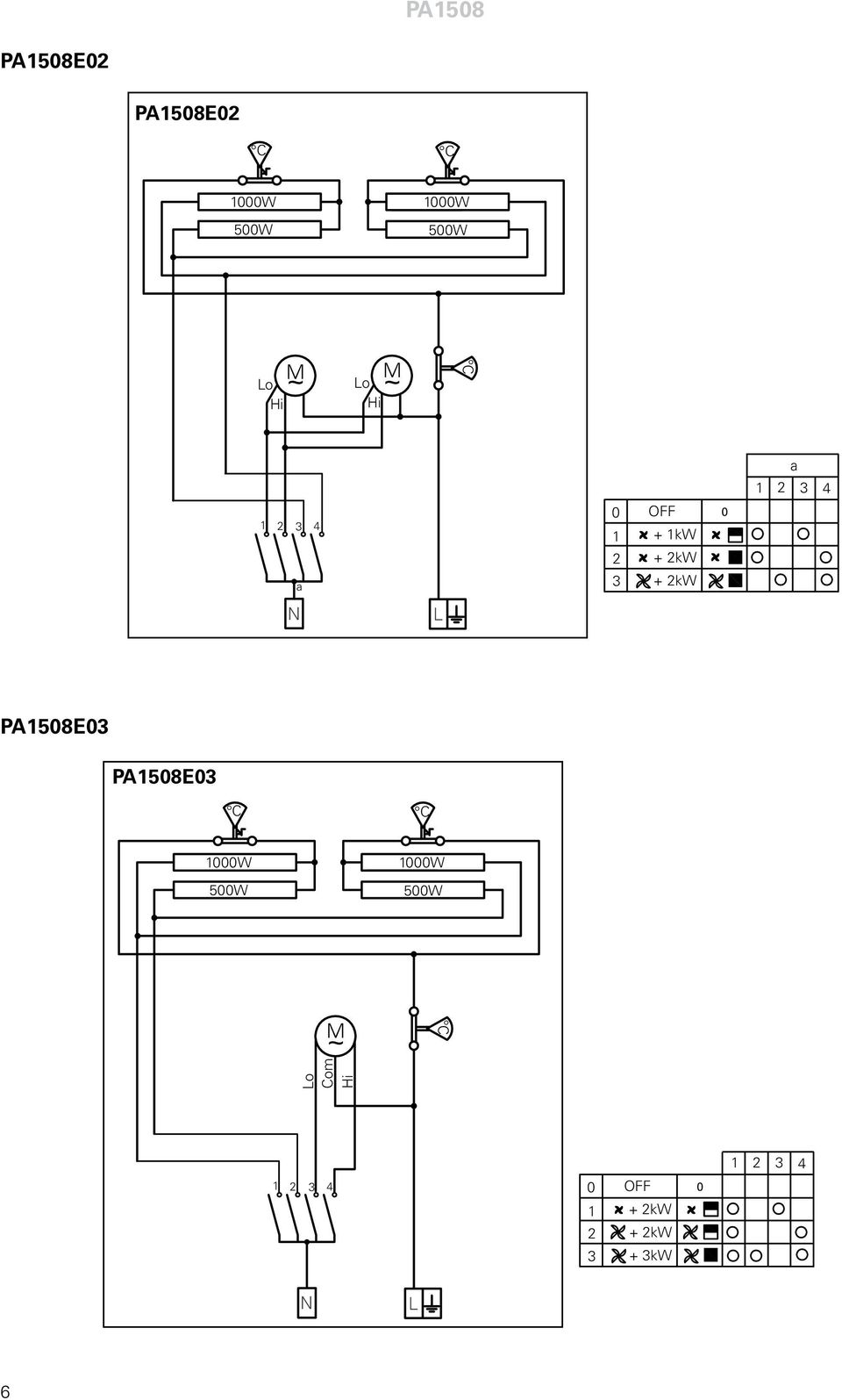 3 4 PA1508E03 PA1508E03 C C 1000W 500W 1000W 500W M C Lo