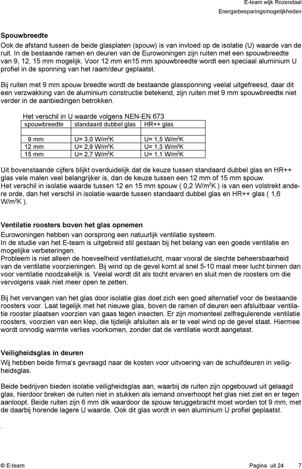 Voor mm en5 mm spouwbreedte wordt een speciaal aluminium U profiel in de sponning van het raam/deur geplaatst.