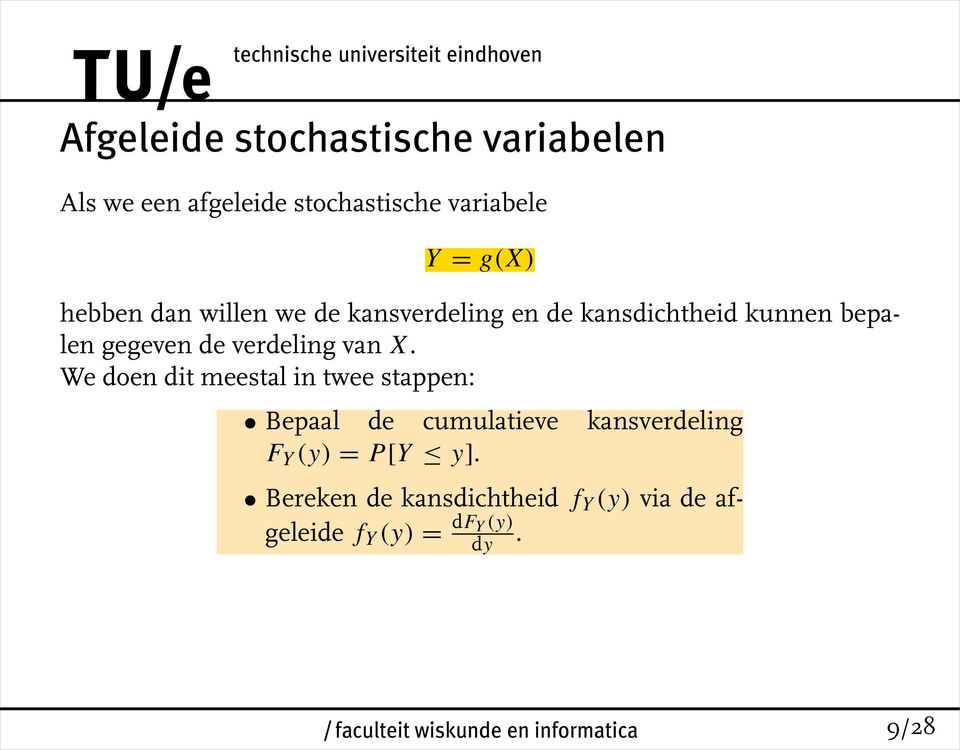 verdeling van X.