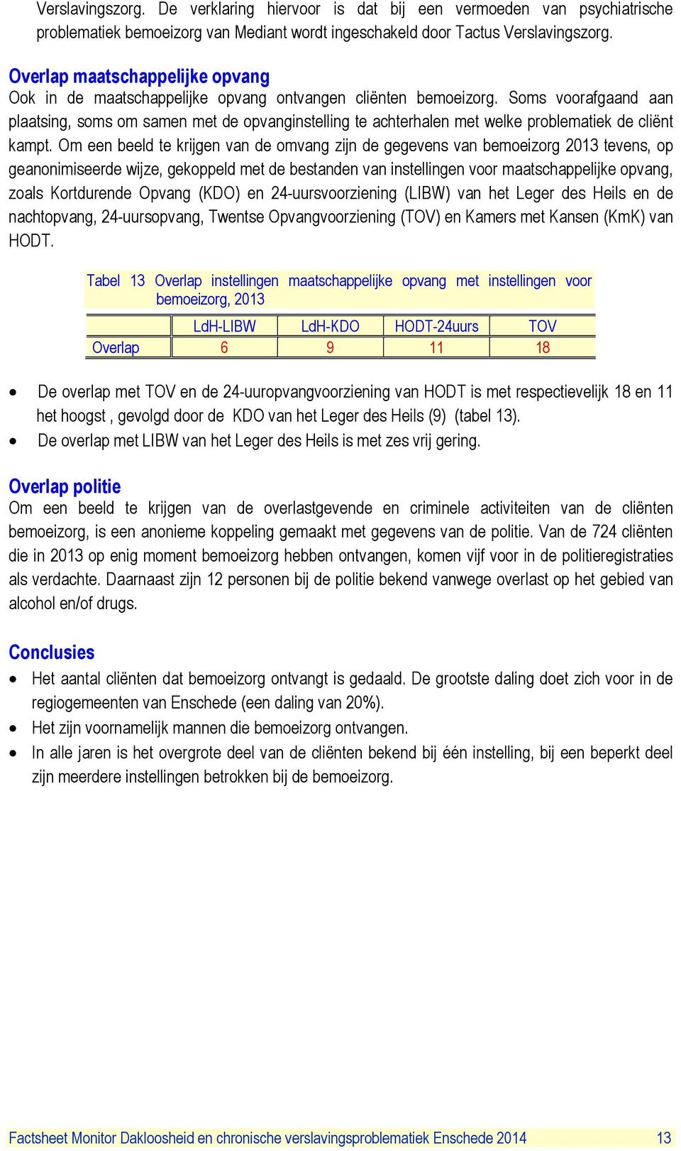 Soms voorafgaand aan plaatsing, soms om samen met de opvanginstelling te achterhalen met welke problematiek de cliënt kampt.