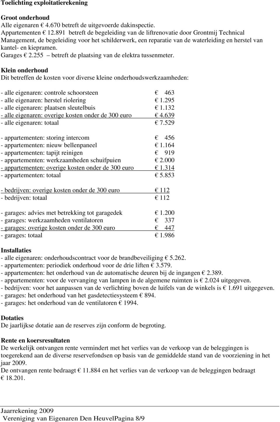 Garages 2.255 betreft de plaatsing van de elektra tussenmeter.