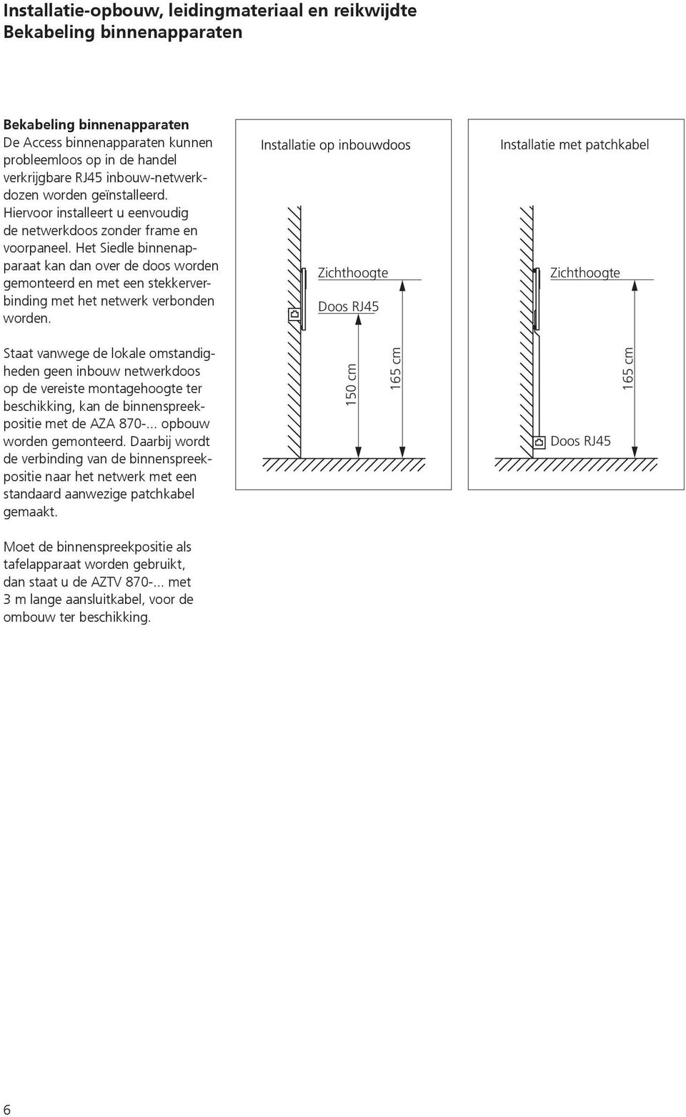 Het Siedle binnenapparaat kan dan over de doos worden gemonteerd en met een stekkerverbinding met het netwerk verbonden worden.