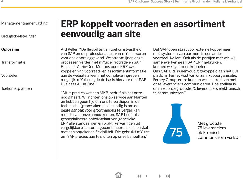 Met ons oude ERP was koppelen van voorraad- en assortimentinformatie aan de website alleen met complexe ingrepen mogelijk. myuice legde de basis hiervoor met SAP Business All-in-One.