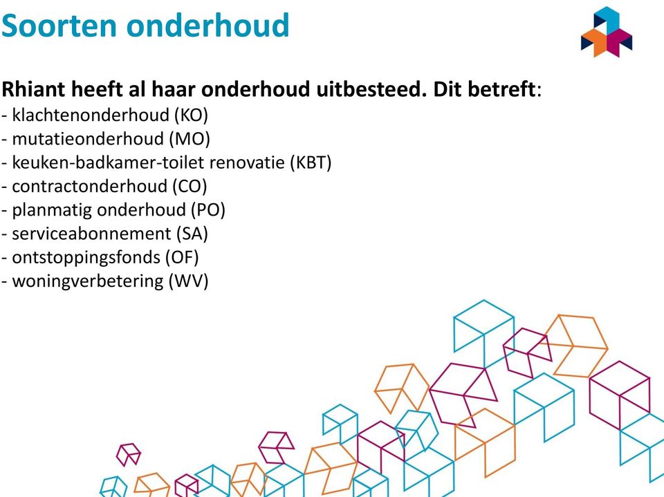 keuken-badkamer-toilet renovatie (KBT) - contractonderhoud (CO) -