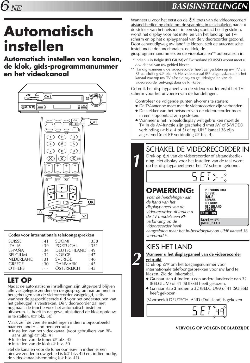 het displaypaneel van de videorecorder getoond.