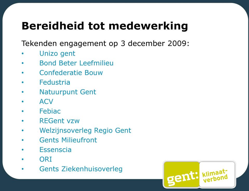 Fedustria Natuurpunt Gent ACV Febiac REGent vzw