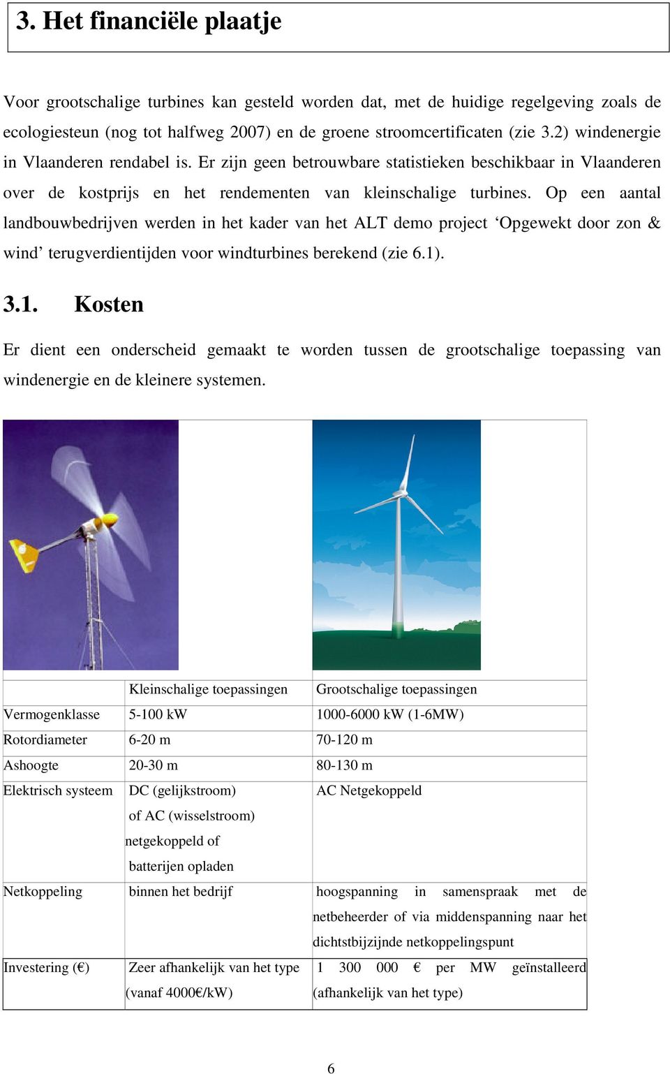 Op een aantal landbouwbedrijven werden in het kader van het ALT demo project Opgewekt door zon & wind terugverdientijden voor windturbines berekend (zie 6.1)