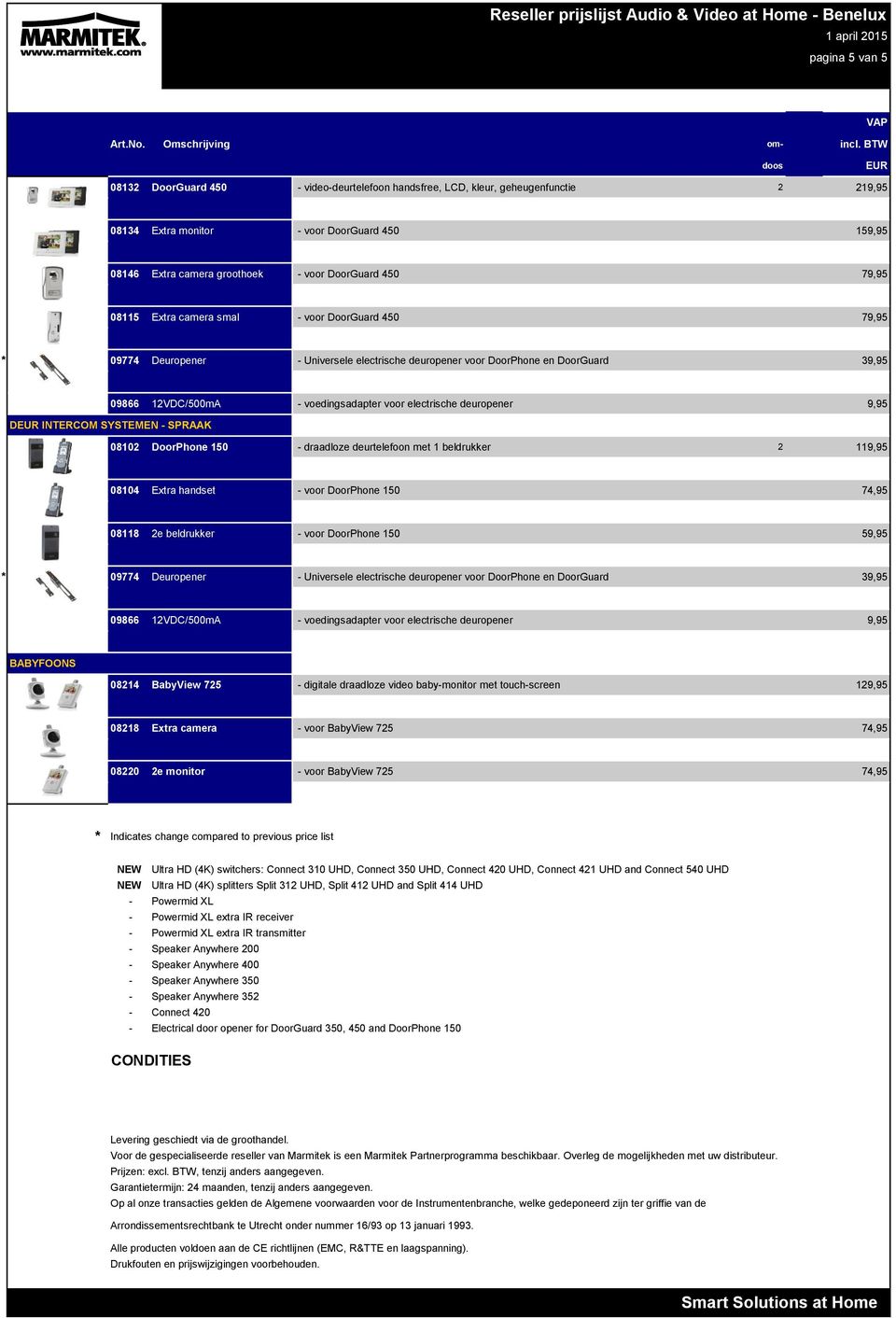 150 74,95 08118 2e beldrukker - voor DoorPhone 150 59,95 BABYFOONS 08214 BabyView 725 - digitale draadloze video baby-monitor met touch-screen 129,95 08218 Extra camera - voor BabyView 725 74,95