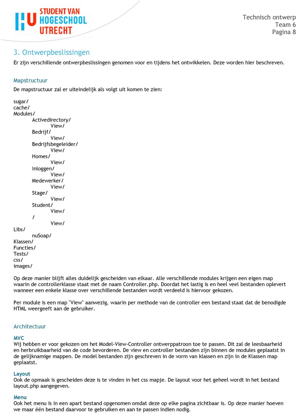 Medewerker/ View/ Stage/ View/ Student/ View/ / View/ Libs/ nusoap/ Klassen/ Functies/ Tests/ css/ images/ Op deze manier blijft alles duidelijk gescheiden van elkaar.