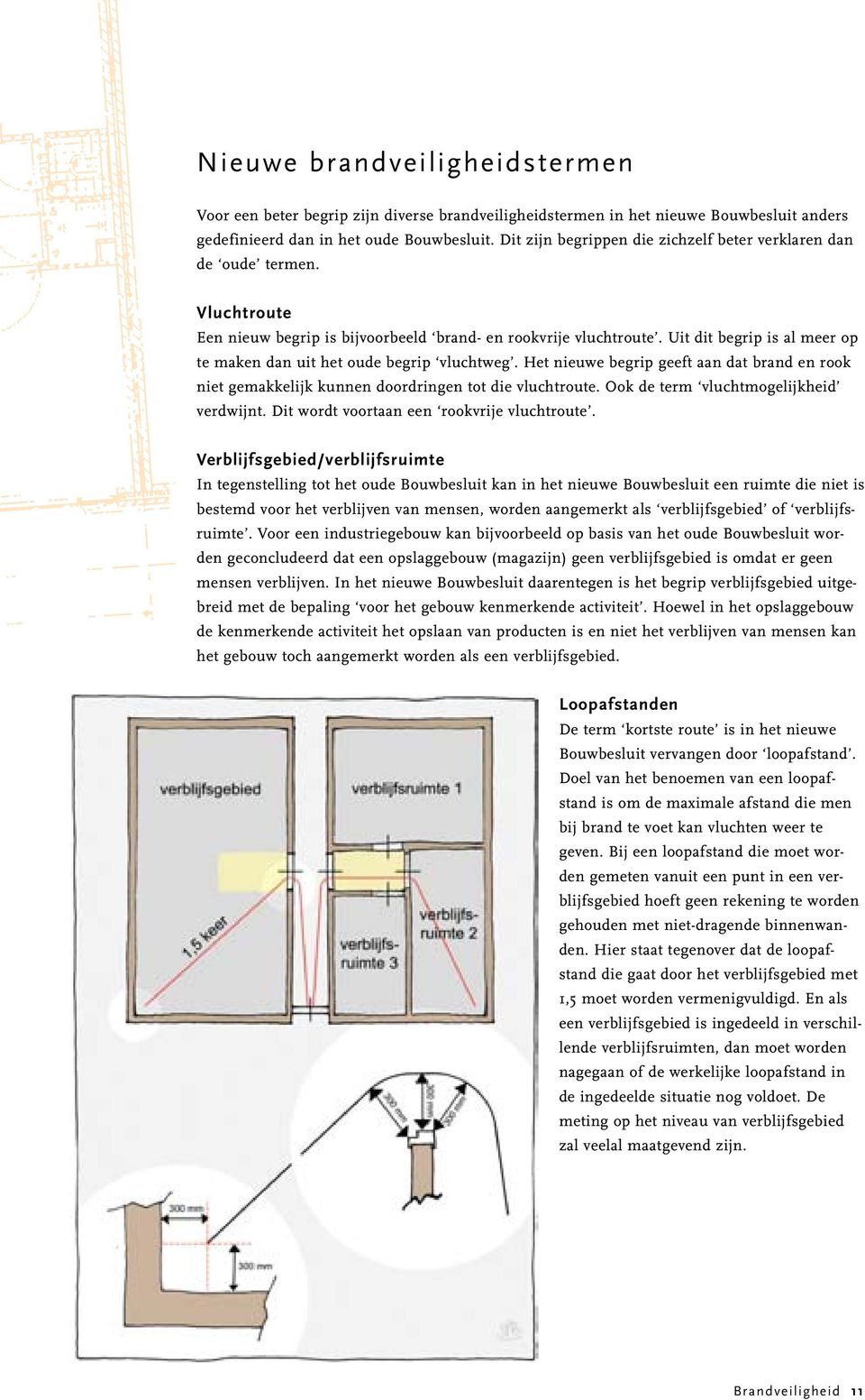 Uit dit begrip is al meer op te maken dan uit het oude begrip vluchtweg. Het nieuwe begrip geeft aan dat brand en rook niet gemakkelijk kunnen doordringen tot die vluchtroute.