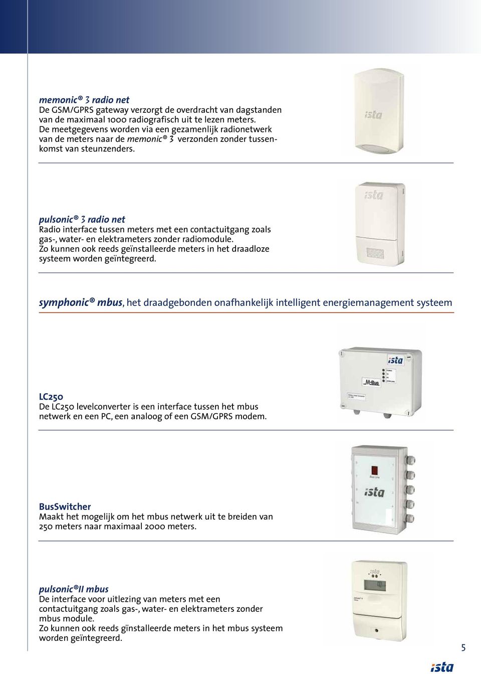 pulsonic 3 radio net Radio interface tussen meters met een contactuitgang zoals gas-, water- en elektrameters zonder radiomodule.