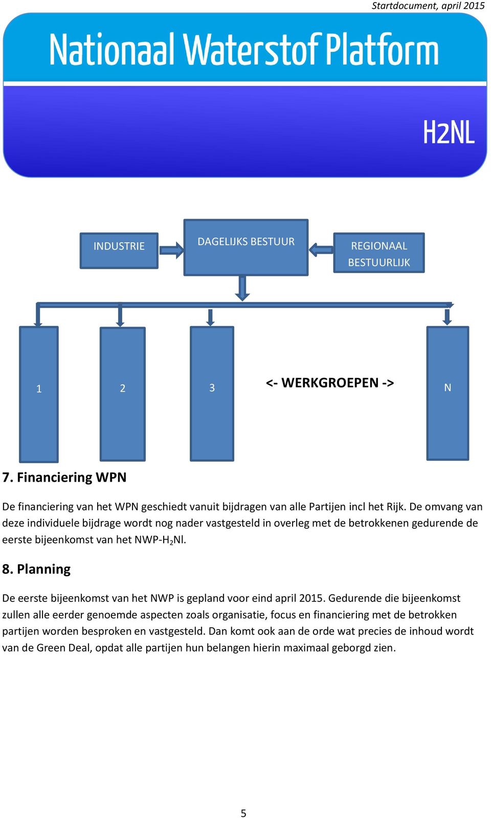 De omvang van deze individuele bijdrage wordt nog nader vastgesteld in overleg met de betrokkenen gedurende de eerste bijeenkomst van het NWP-H 2 Nl. 8.