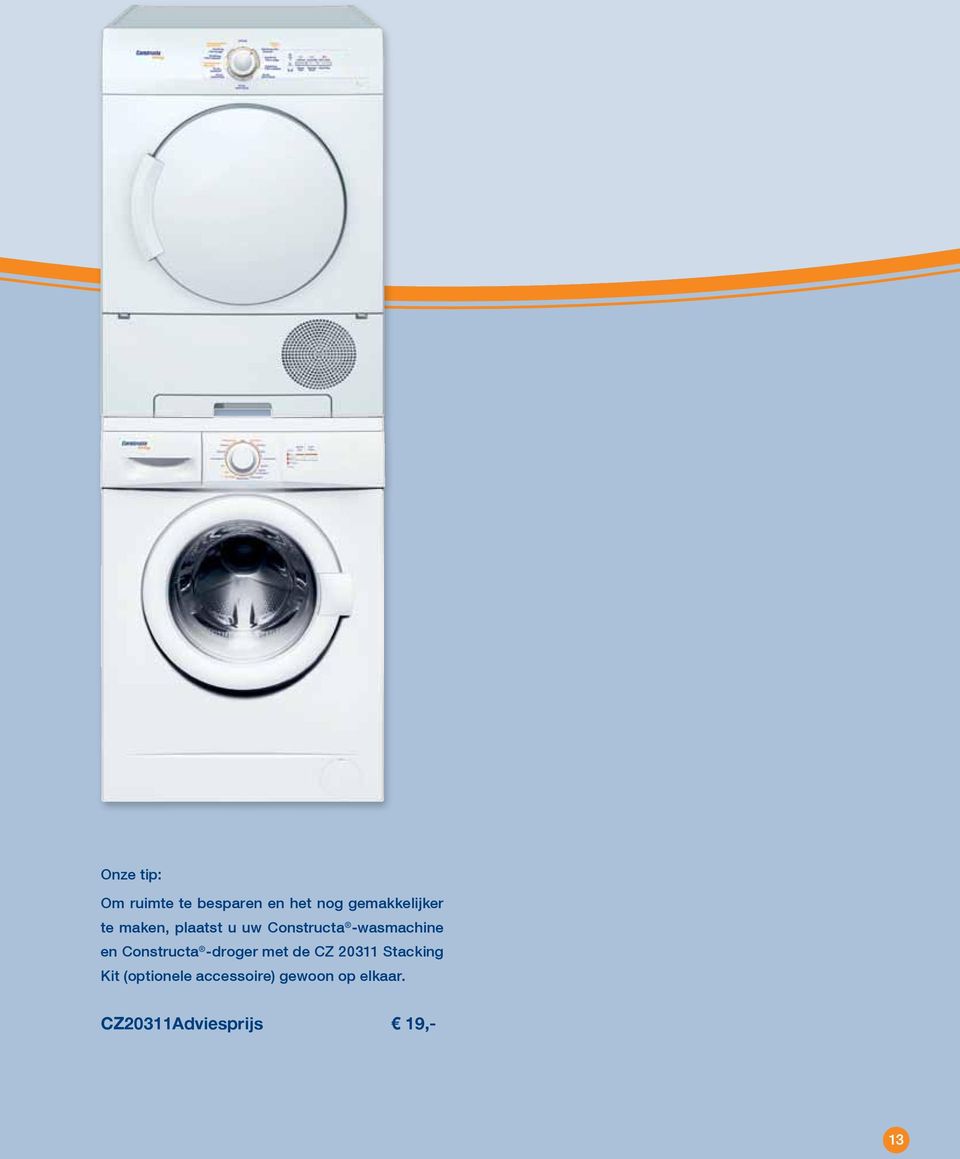 -wasmachine en Constructa -droger met de CZ 20311