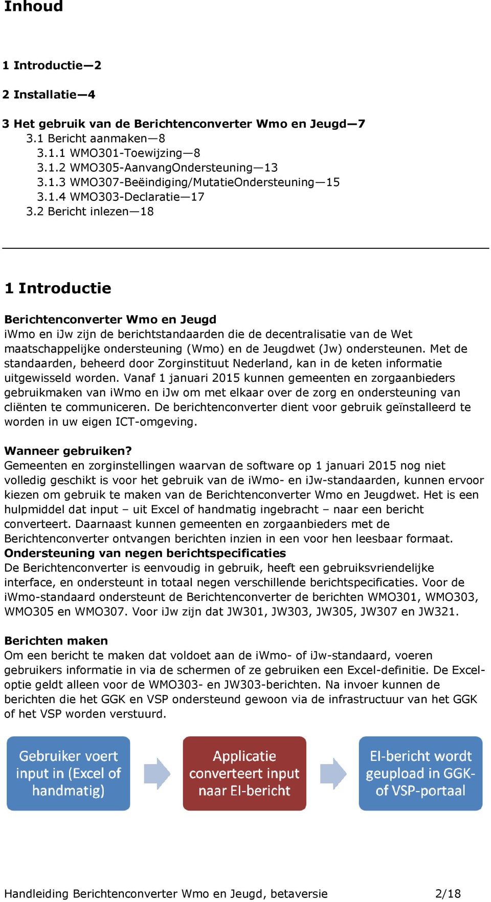 2 Bericht inlezen 18 1 Introductie Berichtenconverter Wmo en Jeugd iwmo en ijw zijn de berichtstandaarden die de decentralisatie van de Wet maatschappelijke ondersteuning (Wmo) en de Jeugdwet (Jw)