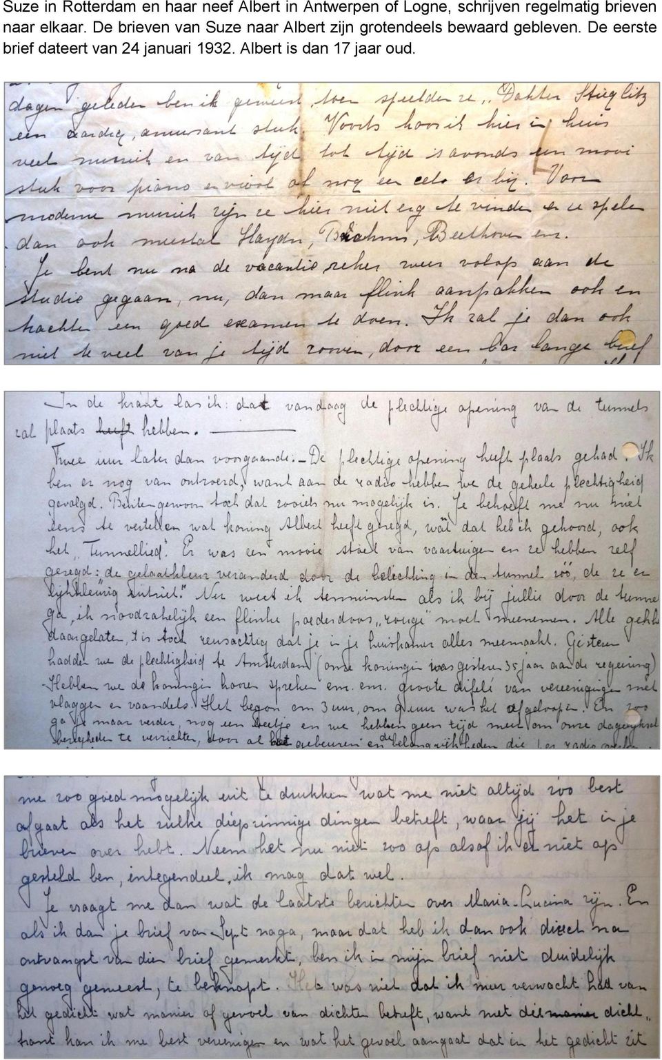 De brieven van Suze naar Albert zijn grotendeels bewaard