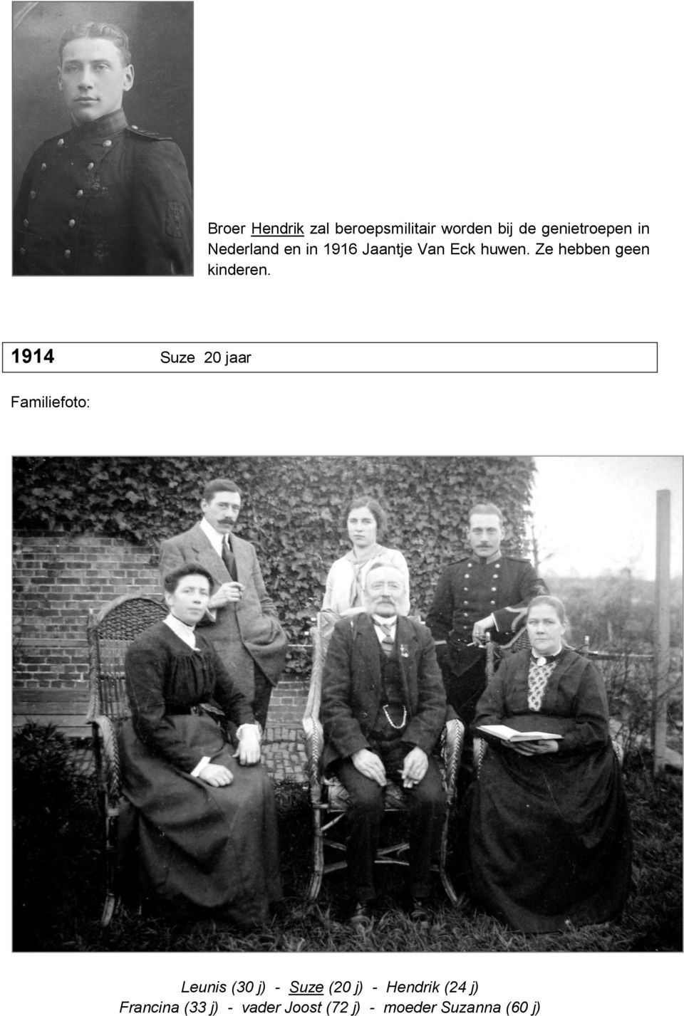 1914 Suze 20 jaar Familiefoto: Leunis (30 j) - Suze (20 j) -