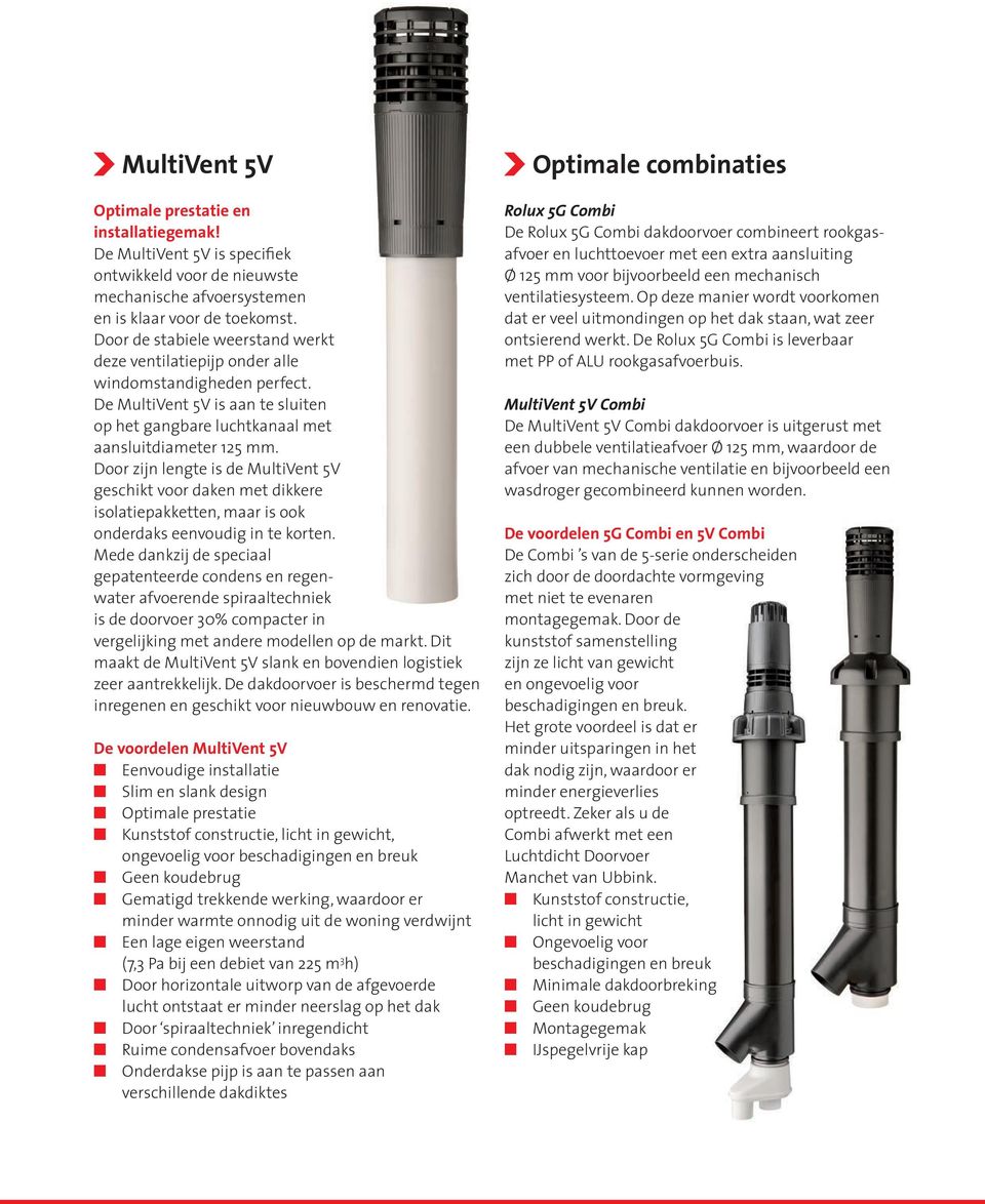 Door zijn lengte is de MultiVent 5V geschikt voor daken met dikkere isolatiepakketten, maar is ook onderdaks eenvoudig in te korten.