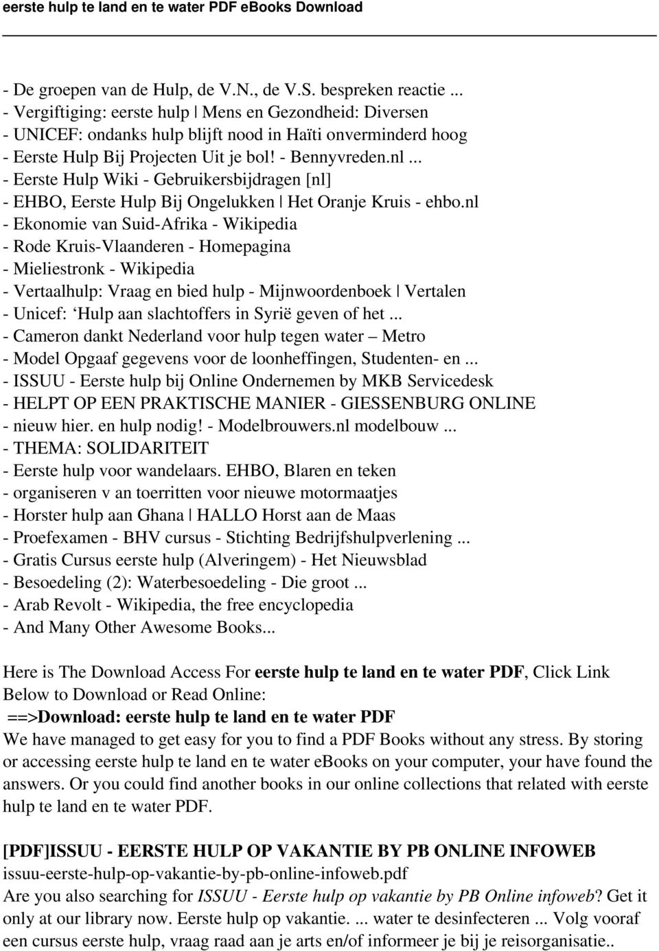 .. - Eerste Hulp Wiki - Gebruikersbijdragen [nl] - EHBO, Eerste Hulp Bij Ongelukken Het Oranje Kruis - ehbo.