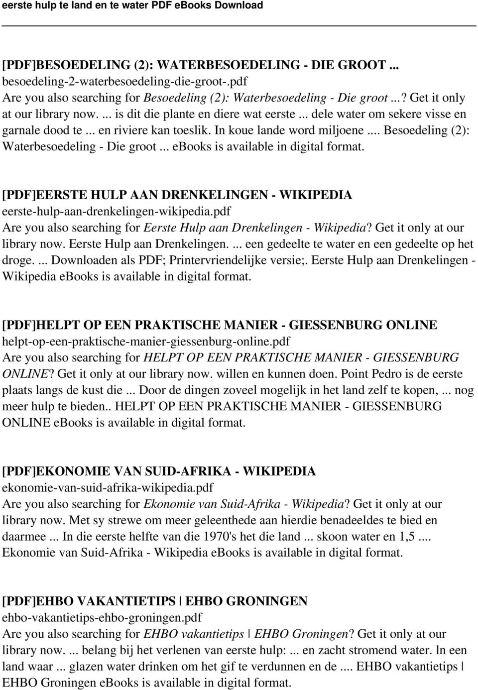 .. Besoedeling (2): Waterbesoedeling - Die groot... ebooks is [PDF]EERSTE HULP AAN DRENKELINGEN - WIKIPEDIA eerste-hulp-aan-drenkelingen-wikipedia.