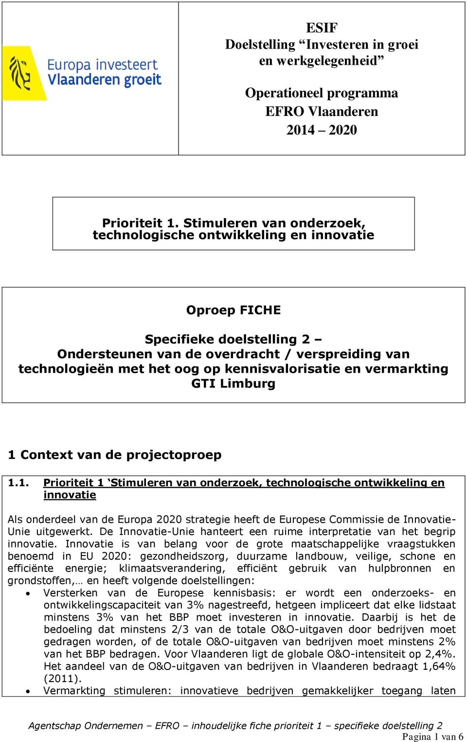 kennisvalorisatie en vermarkting GTI Limburg 1 