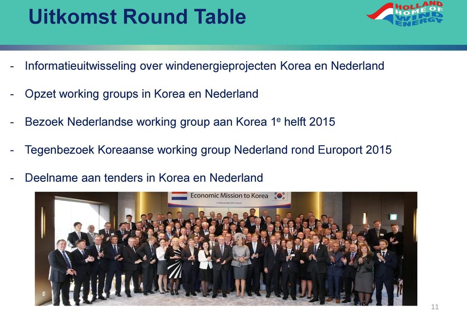 Nederlandse working group aan Korea 1 e helft 2015 - Tegenbezoek Koreaanse