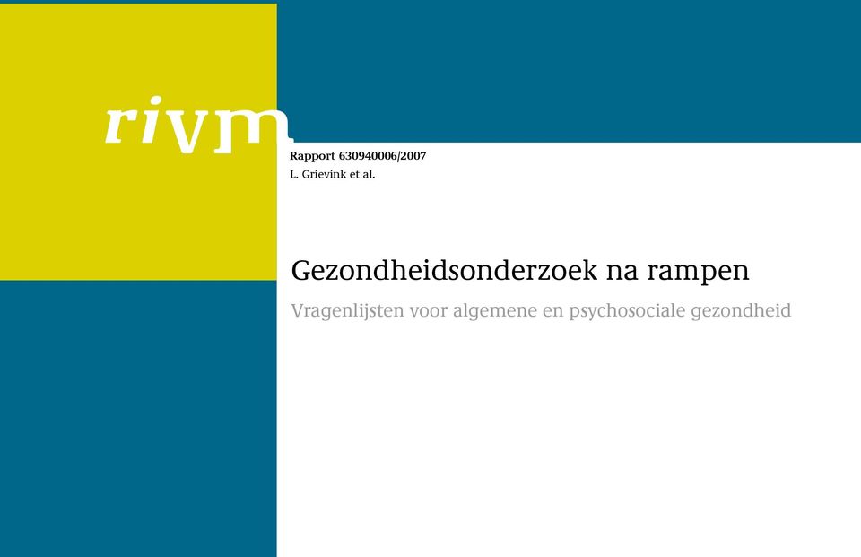 Gezondheidsonderzoek na rampen