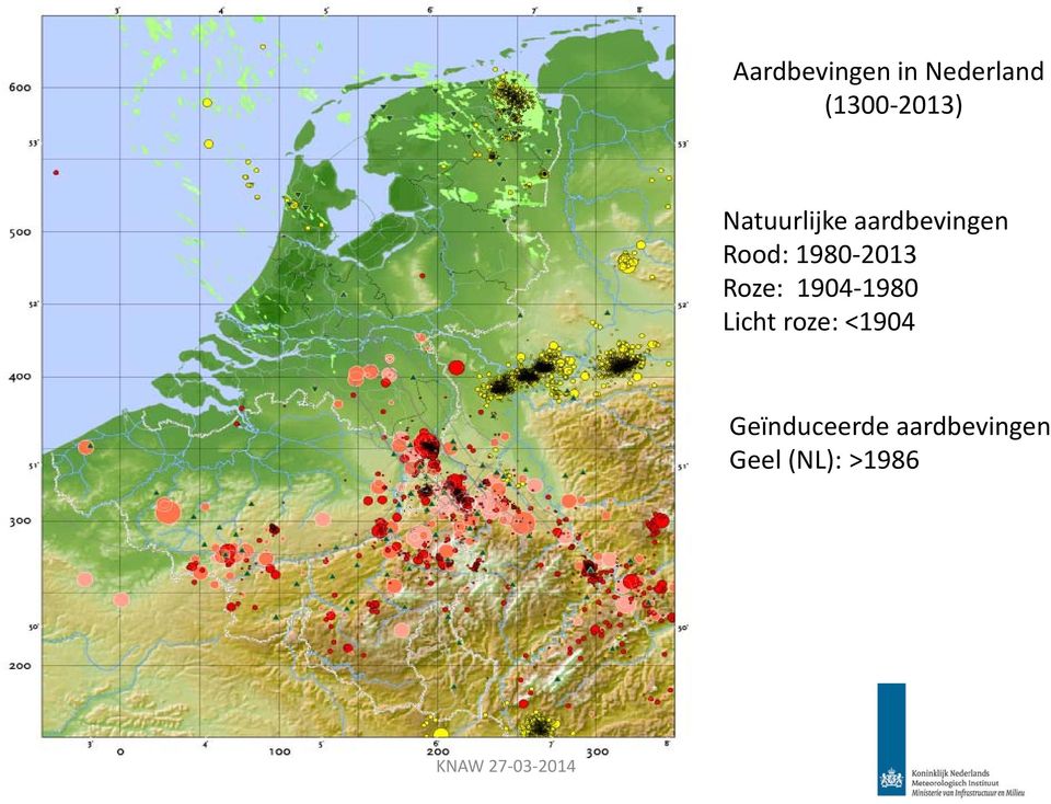 1980-2013 Roze: 1904-1980 Licht roze: