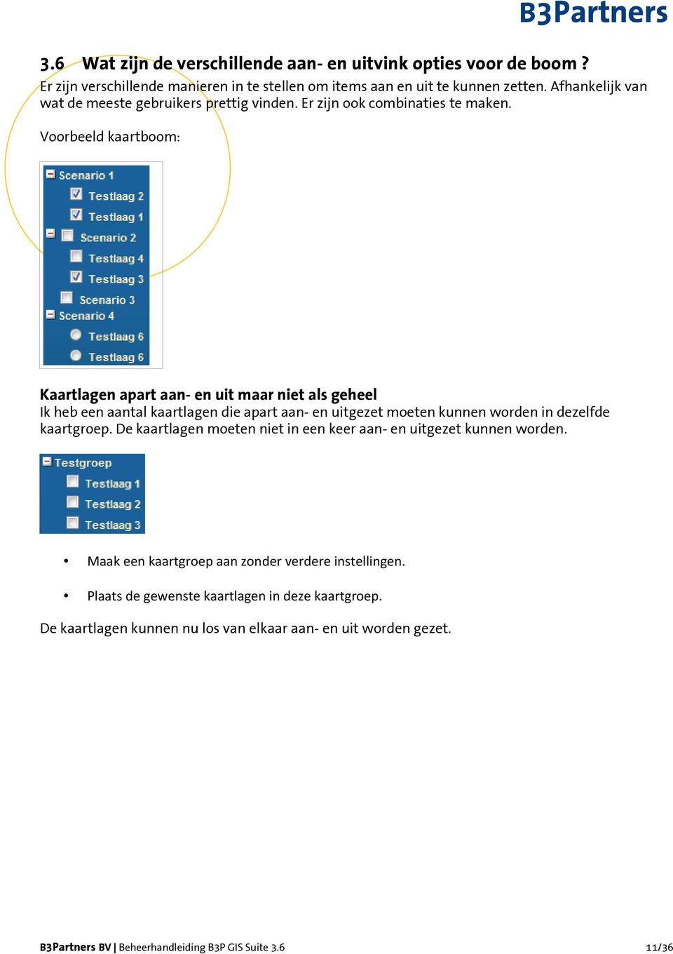 Voorbeeld kaartboom: Kaartlagen apart aan- en uit maar niet als geheel Ik heb een aantal kaartlagen die apart aan- en uitgezet moeten kunnen worden in dezelfde kaartgroep.