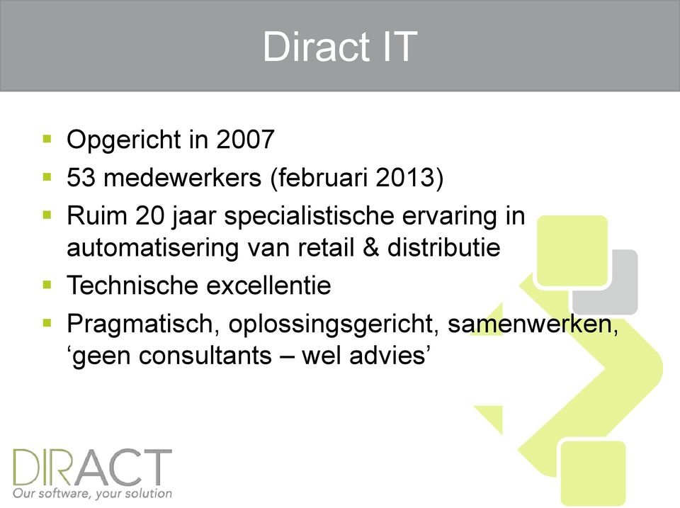 van retail & distributie Technische excellentie