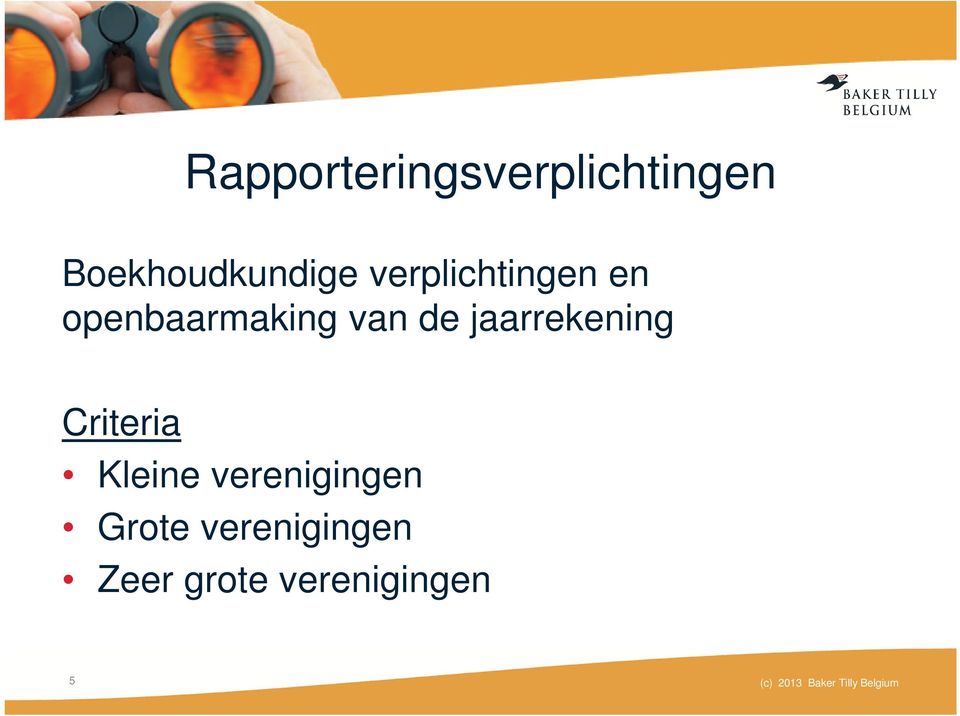 jaarrekening Criteria Kleine verenigingen Grote