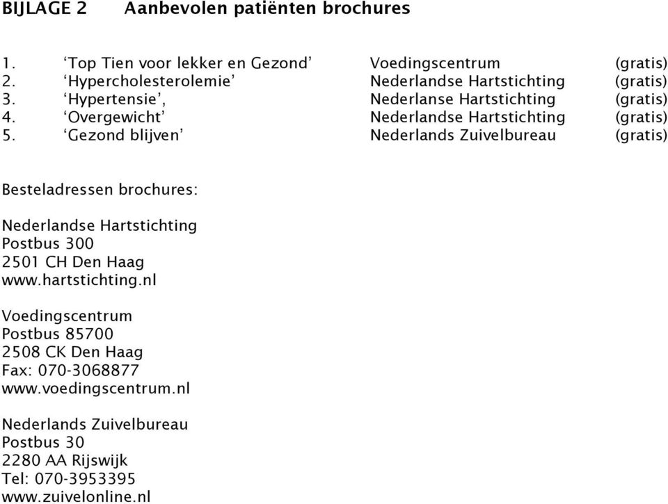 Overgewicht Nederlandse Hartstichting (gratis) 5.