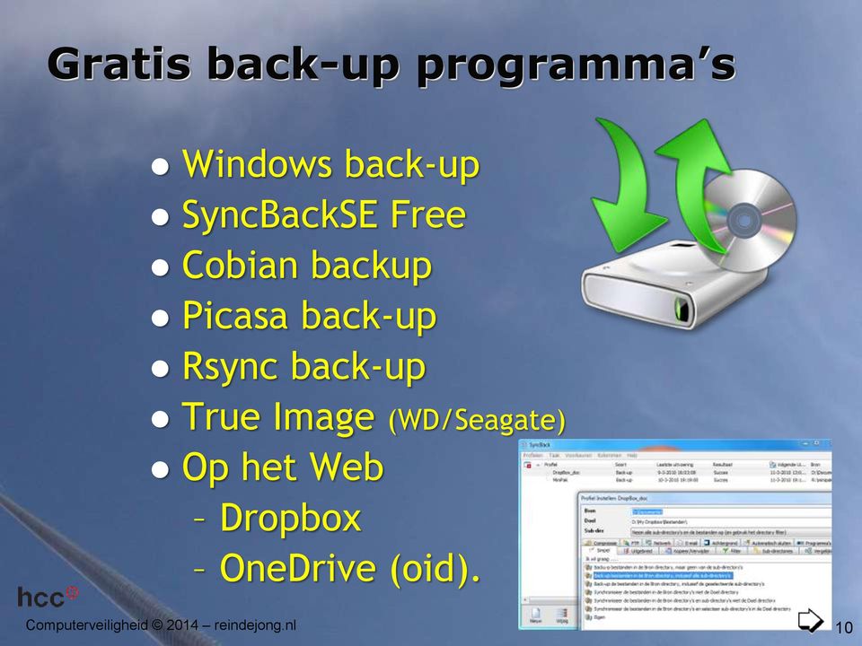 back-up True Image (WD/Seagate) Op het Web Dropbox