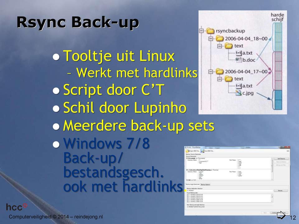 Meerdere back-up sets Windows 7/8 Back-up/
