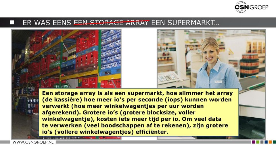 worden afgerekend). Grotere io s (grotere blocksize, voller winkelwagentje), kosten iets meer tijd per io.