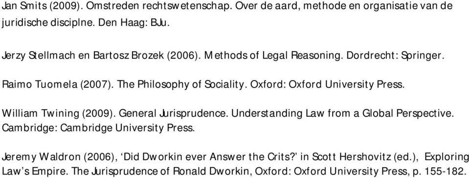Oxford: Oxford University Press. William Twining (2009). General Jurisprudence. Understanding Law from a Global Perspective.