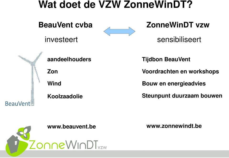 aandeelhouders Zon Wind Koolzaadolie Tijdbon BeauVent