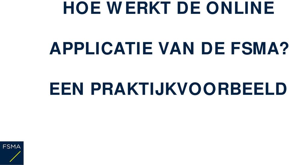 APPLICATIE VAN