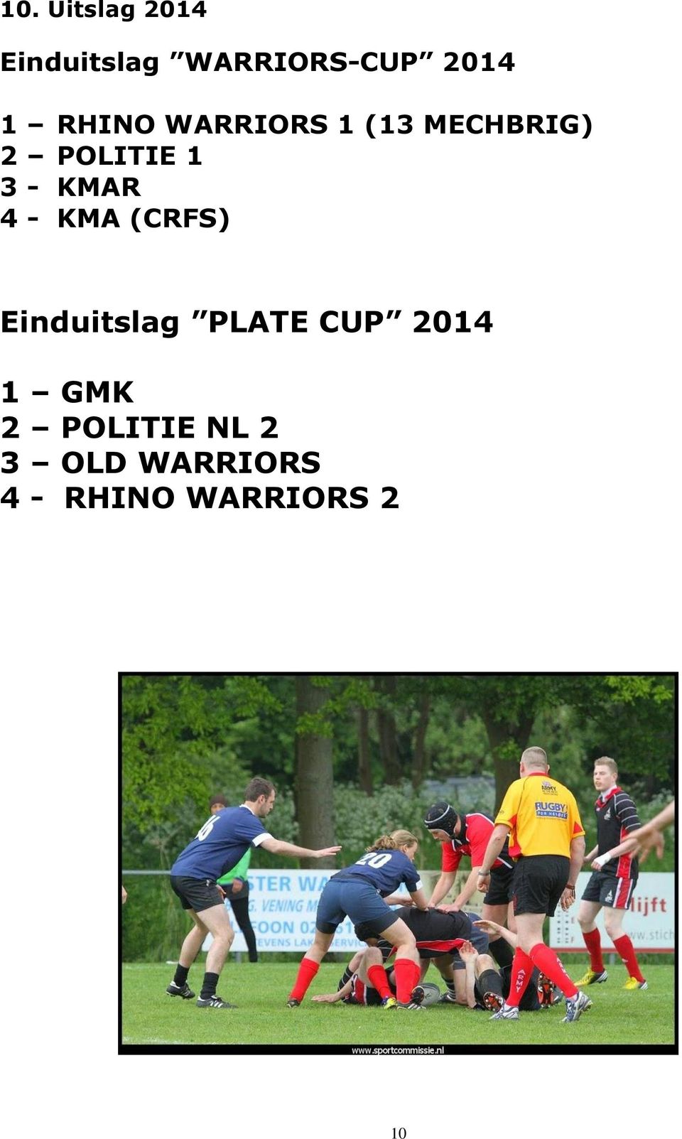KMAR 4 - KMA (CRFS) Einduitslag PLATE CUP 2014 1