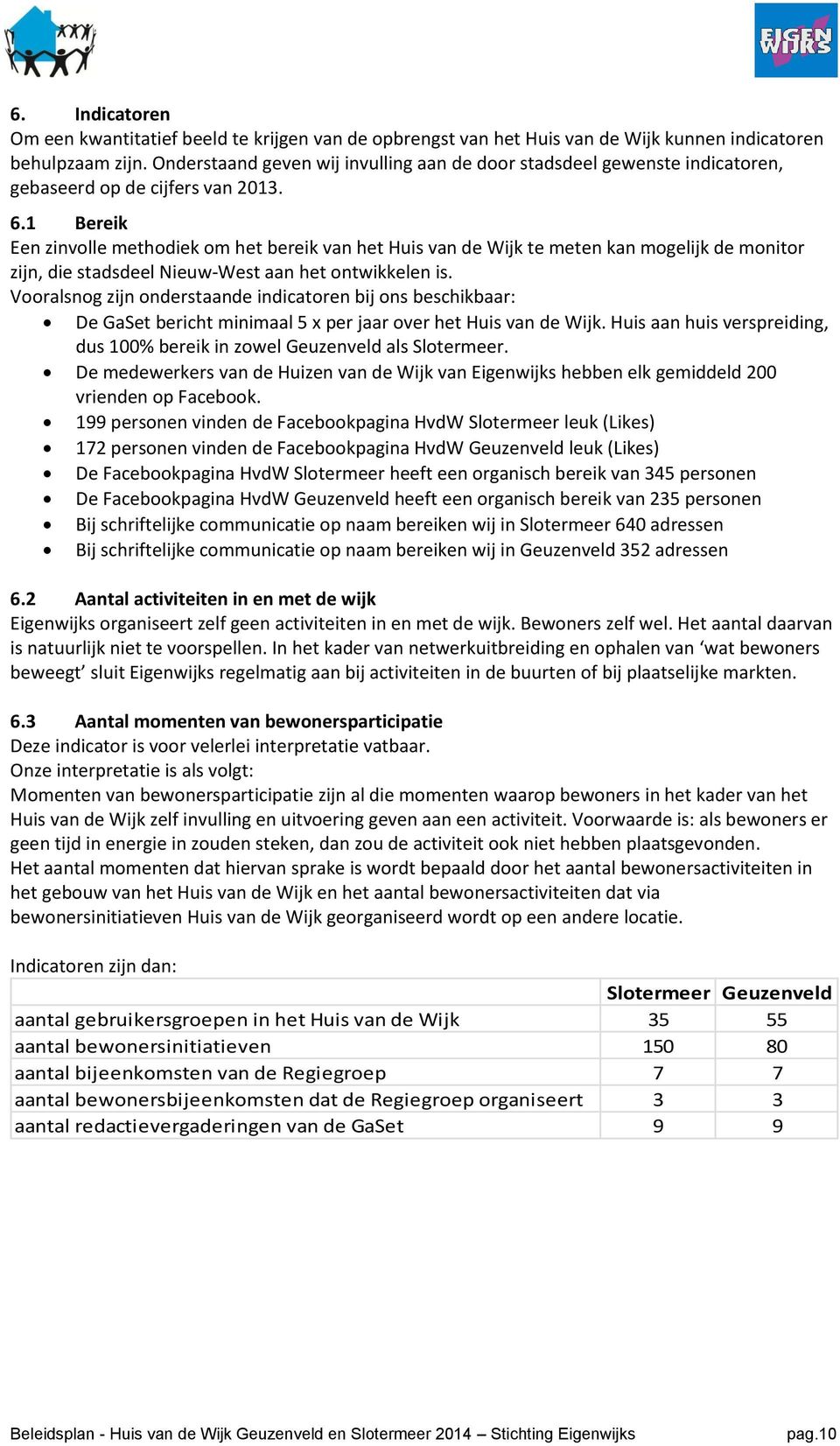 1 Bereik Een zinvlle methdiek m het bereik van het Huis van de Wijk te meten kan mgelijk de mnitr zijn, die stadsdeel Nieuw-West aan het ntwikkelen is.