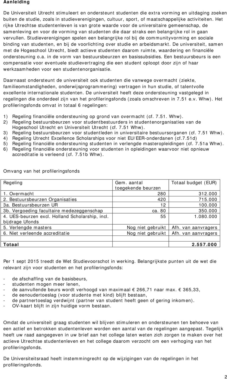 Het rijke Utrechtse studentenleven is van grote waarde voor de universitaire gemeenschap, de samenleving en voor de vorming van studenten die daar straks een belangrijke rol in gaan vervullen.